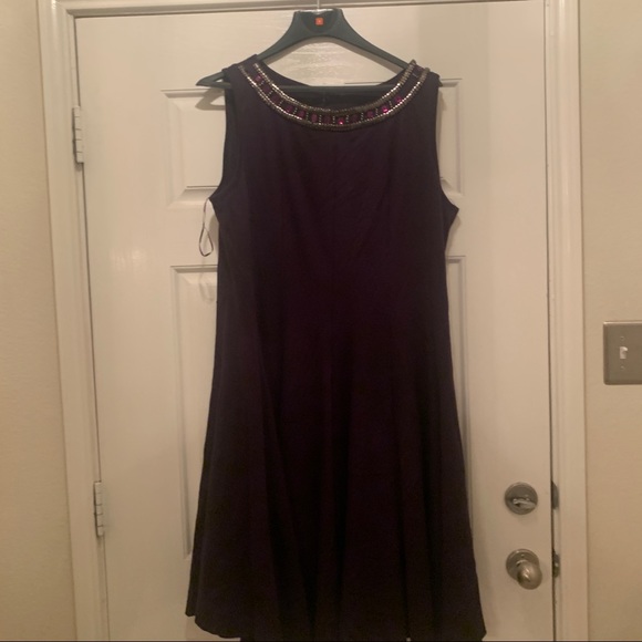 Purple Bejewled Flare Tail Dress - Picture 10 of 16